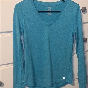 Danskin Now simi-fitted blue long sleeve, size S